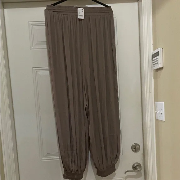 Free People Billowy Bohemian Silky Sleepover Crush Balloon Pants L NWT - Picture 4 of 8